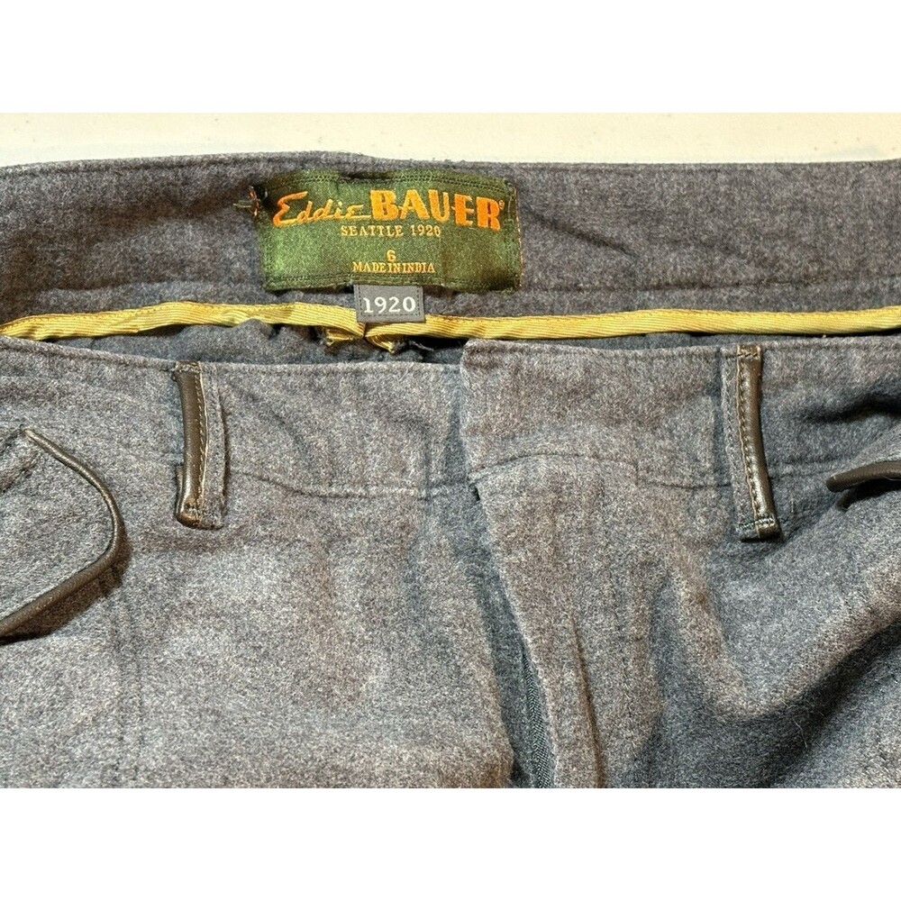 Eddie Bauer 1920 Brushed Cotton Cargo Pants Button Ankle size 6 Gray